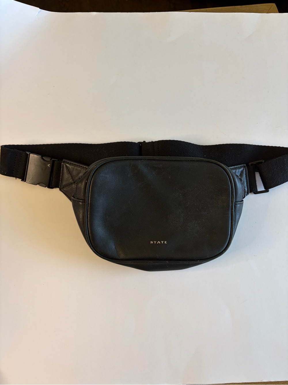 STATE Black Leather Crossbody Fanny pack Belt Bag